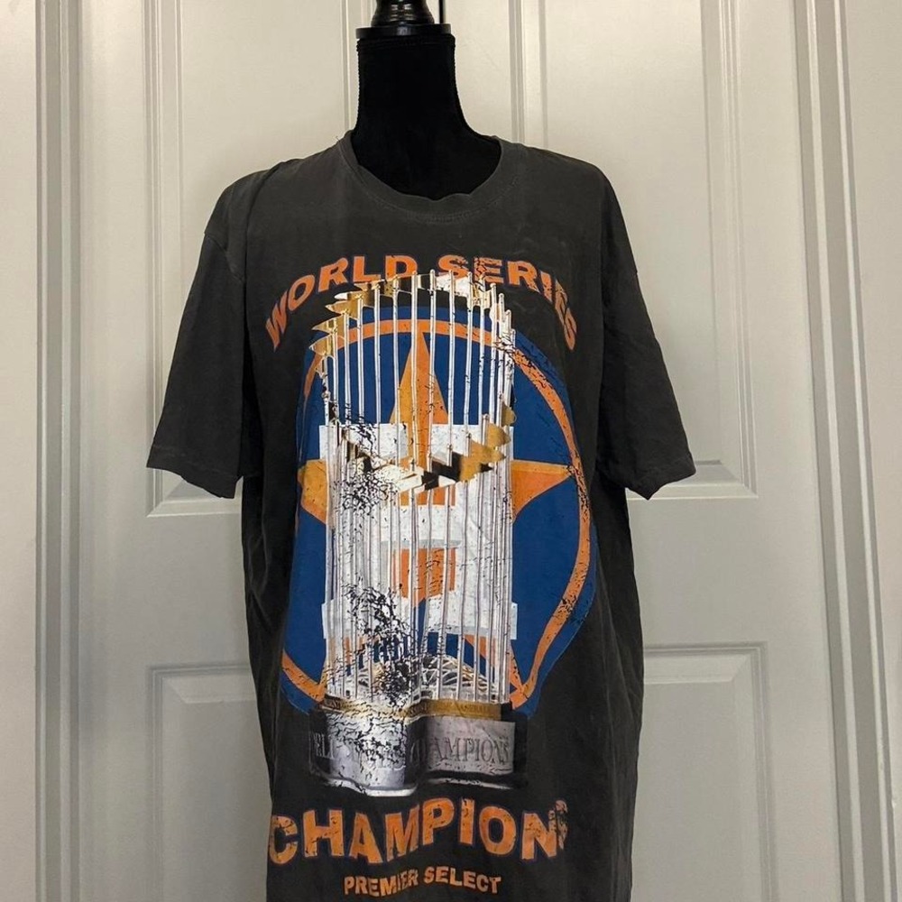 Vintage Houston Astros World Series Champions T-Shirt Faded Black MLB XLarge